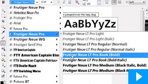 Verbesserte Schriftliste